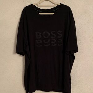 Boss Black Tee Shirt Long Sleeve 3 Repeat 3 D Patch Logo Size XXL